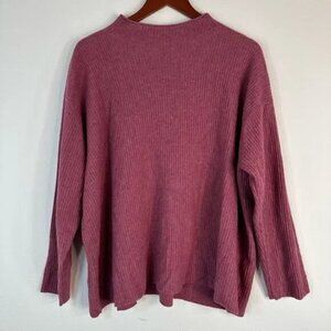 Eileen Fisher Tea Rose Red 100% Cashmere Sweater